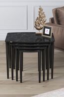 Coffee Table Black Marble Pattern Feet Black