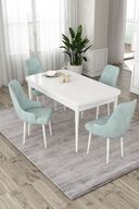 Table White Chairs Water Green