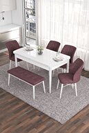 Table White Chairs and Bench Cappuccino