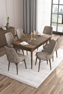 WALNUT TABLE,CAPPUCCINO CHAIR