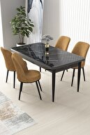 Cappuccino Chairs Black Table