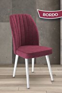 Chair Claret Red Feet White