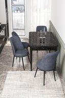 Table Black Marble Chairs Smoked