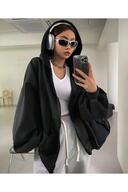 کت زنانه زیپ دار پارچه ای ضخیم زمستانی مشکی-thumb