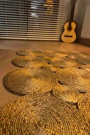 خورش Ca-104 فرش طبیعی طبیعی جوت فرش دستبافت حصیری فرش تزئینی جوت بافتنی فرش قدیمی فرش جوت-thumb