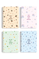 کتاب مدرسه مارپیچ A5 60 برگ 4 مجموعه 2 کارلی - 2 راه راه - با مضمون فصل-thumb