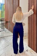 شلوار زنانه جیبی ناوی هرا الاستیک کمری Palazzo-thumb