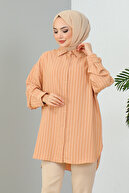 پیراهن گاه به گاه راه راه - شتری-thumb