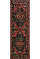 فرش شنل بافته شده با طرح خصوصی خصوصی بورگوندی فرش اتاق نشیمن در مرکز آنتیک قدیمی-thumb