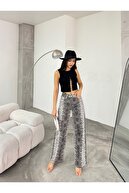 شلوار پالازو پالازو با کمر بلند زنان با الگوی زنان-thumb