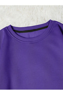 Unisex Women/Men NEVER Colorful اورسایز یقه گرد سوئیشرت پنبه ای-thumb