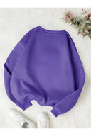 Unisex Women/Men NEVER Colorful اورسایز یقه گرد سوئیشرت پنبه ای-thumb