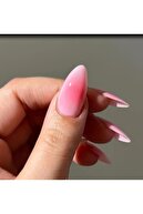 ناخن های دروغین مدل 24 تکه صورتی اومبره متوسط ​​بادام مایا بیوتی و ناخن-thumb