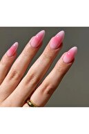 ناخن های دروغین مدل 24 تکه صورتی اومبره متوسط ​​بادام مایا بیوتی و ناخن-thumb