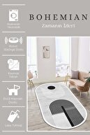 فرش بیضی شکل بوهمی آشپزخانه ضد لک پایه غیر لغزنده قابل شستشو با ماشین لباسشویی فرش و رانر اتاق نشیمن-thumb