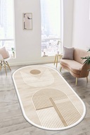 فرش بیضی شکل بوهمی آشپزخانه ضد لک پایه غیر لغزنده قابل شستشو با ماشین لباسشویی فرش و رانر اتاق نشیمن-thumb