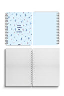 کتاب مدرسه مارپیچ A5 60 برگ 4 مجموعه 2 کارلی - 2 راه راه - با مضمون فصل-thumb