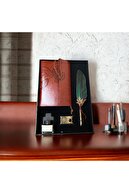 مجموعه هدیه کتاب یکشنبه چرم با قلم مسطح خوب-thumb