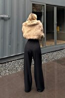 شلوار زنانه Palazzo جیبی کمری الاستیک هرا مشکی-thumb