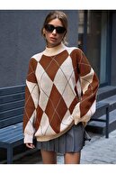 کاشی الماس الماس زنانه ژاکت بافتنی یقه بلند-thumb