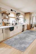 قابل شستشو با ماشین لباسشویی پایه ضد لکه خاکستری فرش اتاق نشیمن فرش آشپزخانه و فرش کف-thumb