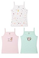 بند نخی نازک دخترانه زیر پیراهن کلاسیک چاپ رنگی 3 بسته 4328 رنگارنگ-thumb