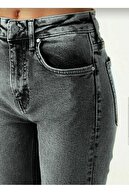 شلوار جین برفی دودی زنانه آلاز پاور لیکرا شلوار جین گشاد سوپر مشکی-thumb