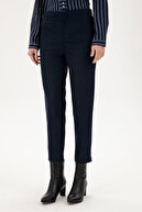 شلوار بوم هویجی با کمر بلند زنانه آبی سرمه ای 50298545-VR033-thumb