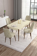 Table Cream Feet Walnut Chair Cream