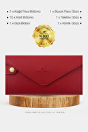 مدل پاکت محفظه سکه و کاغذ تلفن زومروت کیف پول زنانه قرمز-thumb