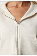 نخی ، 100 ٪ پنبه ، زیپ 3 -ip Crop Cardigan Hooded-thumb