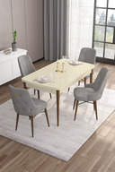 Table Cream Legs Walnut Chair Grey