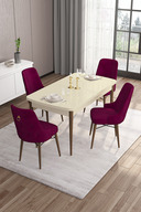 Table Cream Feet Walnut Chair Damson