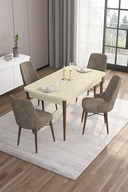 Table Cream Feet Walnut Chair Cappuccino