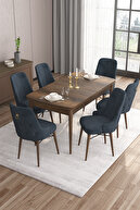 WALNUT TABLE,ANTHRACITE CHAIR