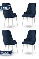 Chair Navy Blue Legs White