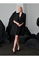 کت شنل شیک طرح ویژه کرپ ساتن براق - مشکی-thumb