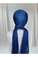 شال سودا آبی دریایی سبک ، حجاب آماده ، حجاب آماده ، شال لباس شب-thumb