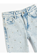 شلوار جین منظم با جزئیات سنگی - جین راسته-thumb