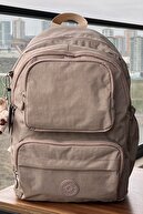 کوله پشتی شیر قهوه Crinkle پارچه سفارشی ضد آب لپ تاپ کلینکر کوله پشتی مسافرتی-thumb