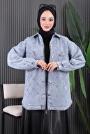 کت جین سنگ دوزی شده آبی-thumb