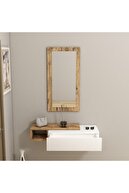 کشو آینه ای دیواری وین با کشو و قفسه، کاج اقیانوس اطلس و سفید - Vien-thumb