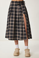 دامن بافندگی قوس دار آنتراسیت mink lns0015-thumb