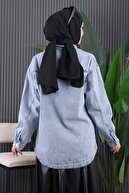 کت جین سنگ دوزی شده آبی-thumb