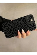 iPhone 13-14 سازگار با مات سیاه پلنگ الگوی الگوی بر روی دوربین نرم مقاوم در برابر پوشش محافظت شده-thumb