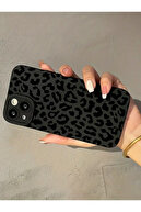 iPhone 13-14 سازگار با مات سیاه پلنگ الگوی الگوی بر روی دوربین نرم مقاوم در برابر پوشش محافظت شده-thumb