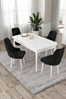 Table White Chairs Black