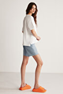 تی شرت یقه گرد سفید زنانه Jemmy 100% پنبه ارگانیک با شکاف مناسب-thumb