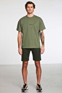 تی شرت خاکی دوزی مردانه ریور اورسایز 100% پنبه ارگانیک بافتنی-thumb