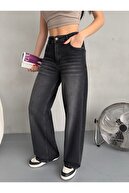 شلوار جین Palazzo Vintage با جلوه کم رنگ دور کمر زنانه-thumb